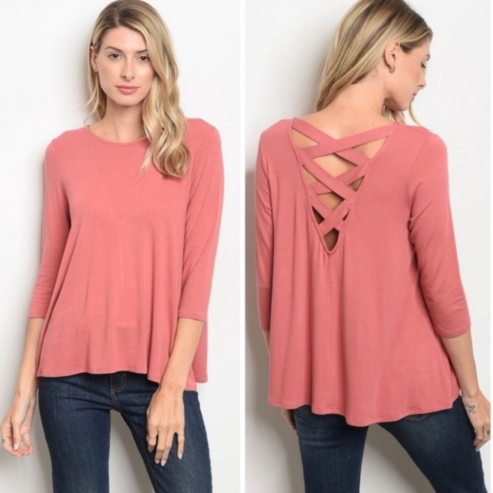 ✨Host Pick✨ Mauve Crossed Back Top